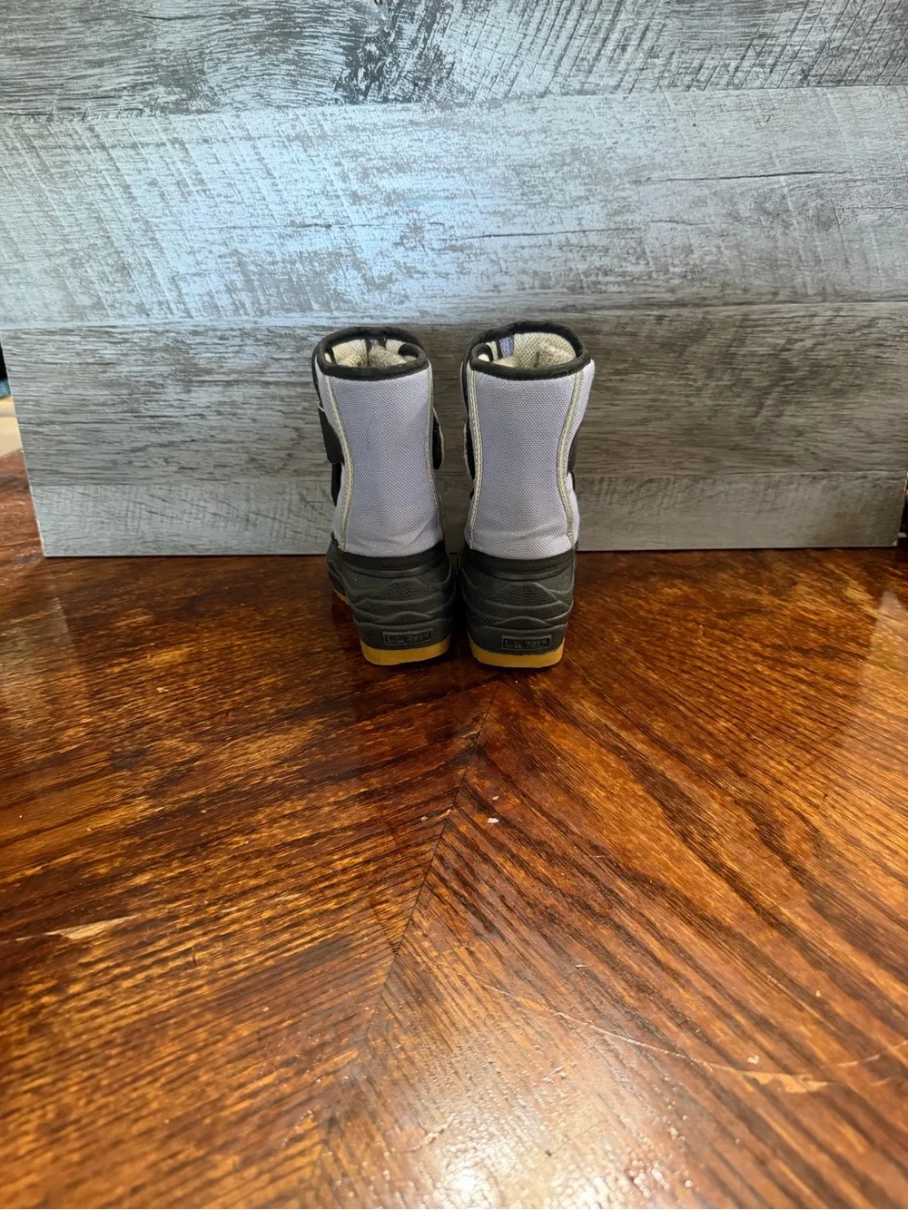 L.L. Bean Toddler Grey/Purple Snow Boots Warm Waterproof Winter Footwear Sz 7